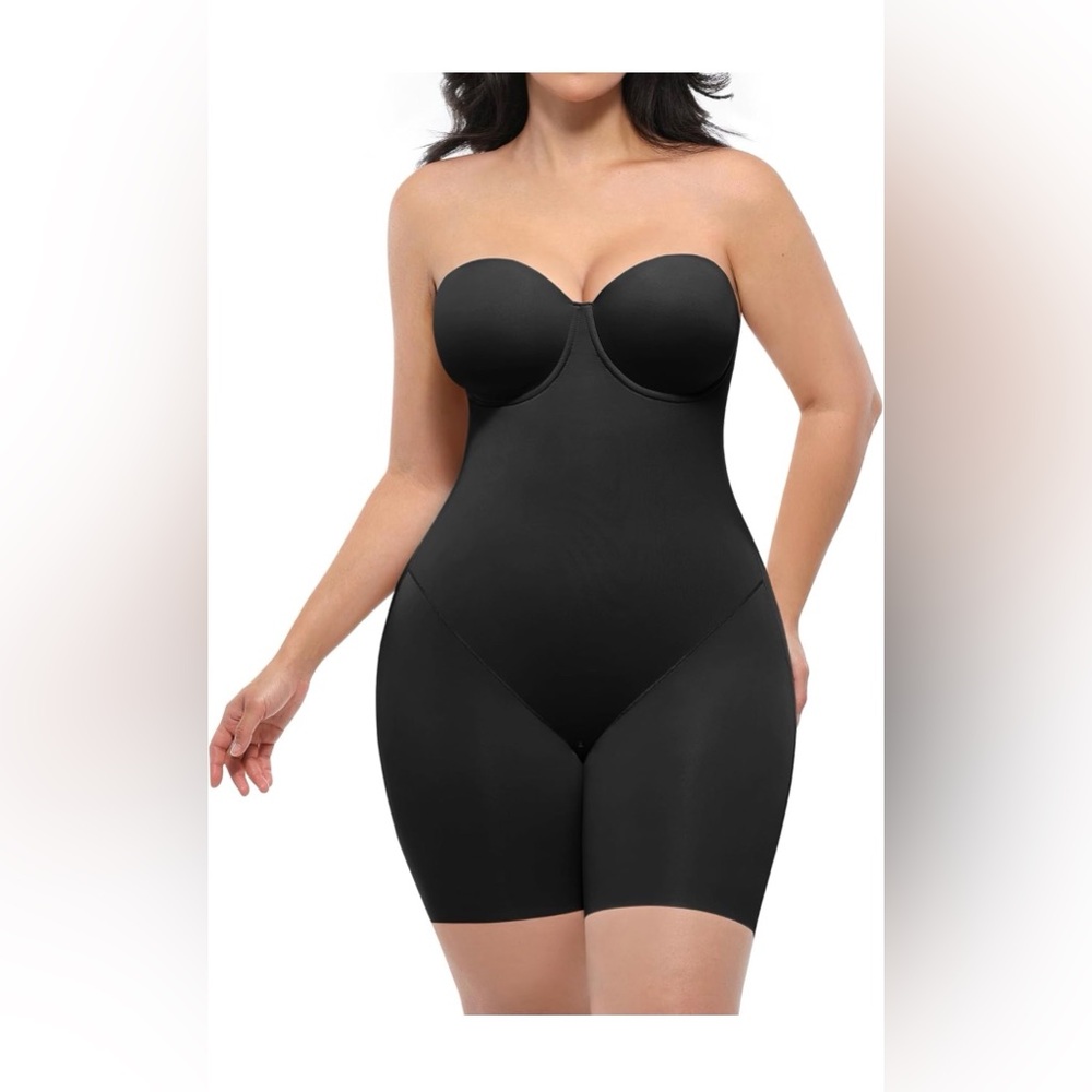 SHAPELLX Strapless Black Shapewear Bodysuit NWT Large and XXL